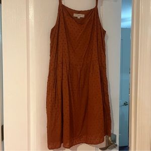 Burnt orange dot swing dress